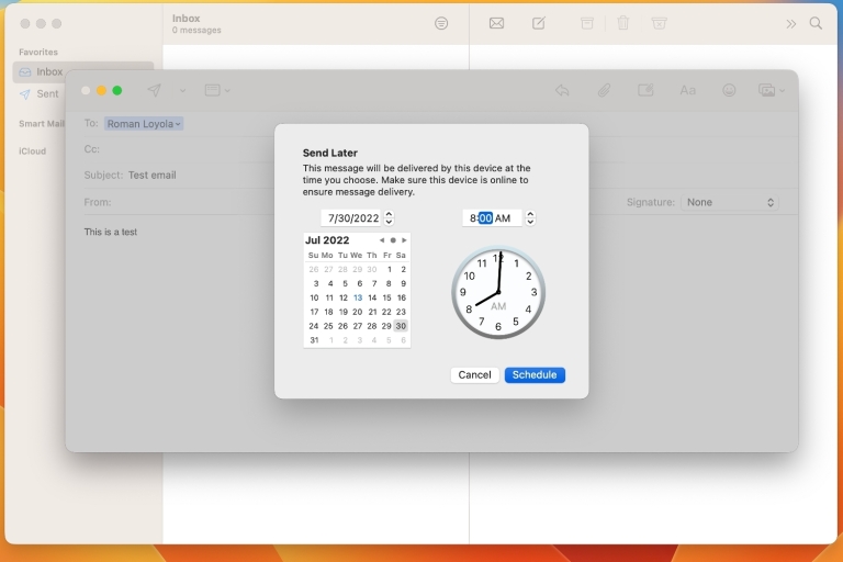 macOS Ventura How to unsend and schedule email in Apple Mail Dans